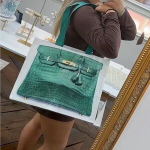 Luxury Wirkin tote green